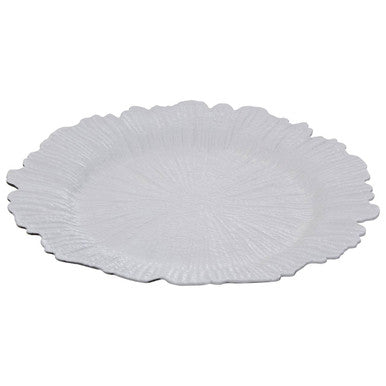 White Finish Reef Charger Plate | Dia