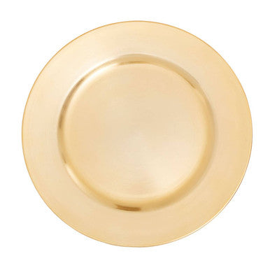 Gold Finish Flat Style Charger Plate | Dia