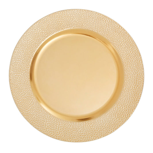 Dia Gold Finish Pebble Effect Charger Plate