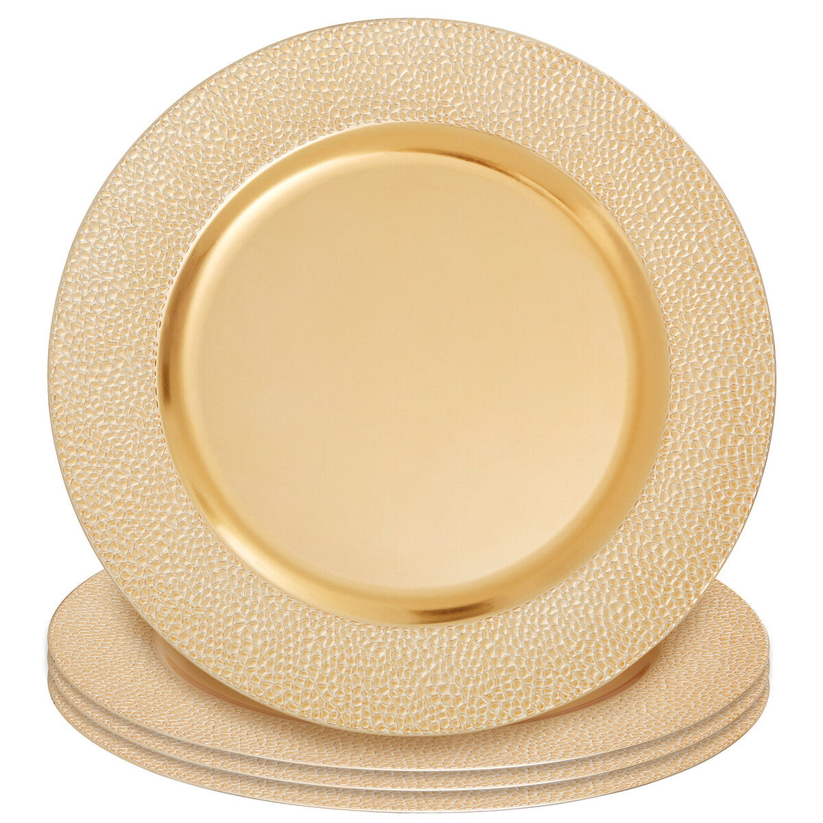 Gold Finish Pebble Effect Charger Plate | Dia