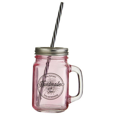 Pink Square Mason Jar Mug, Bocal