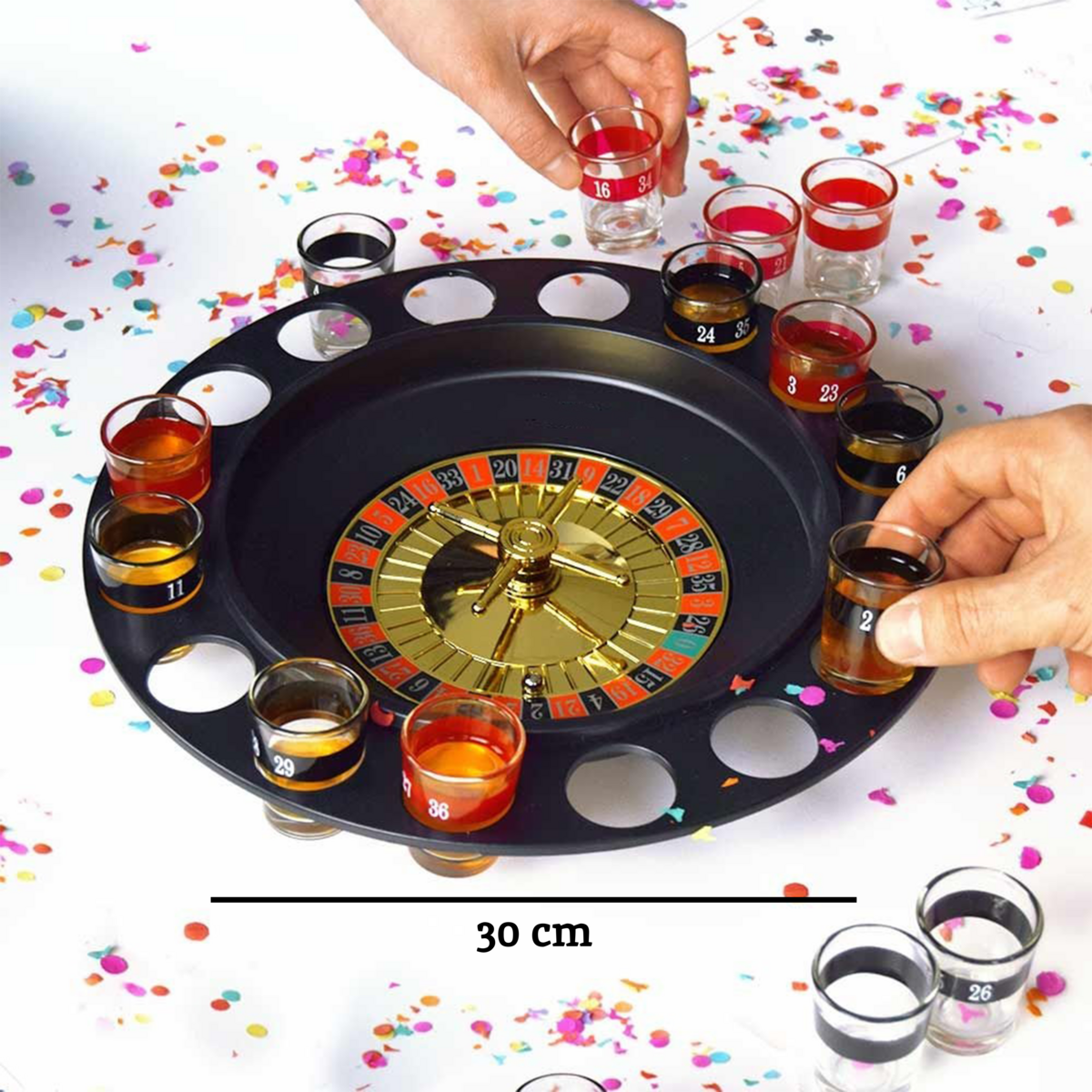Roulette 16 Shot Glasses Drinking Game