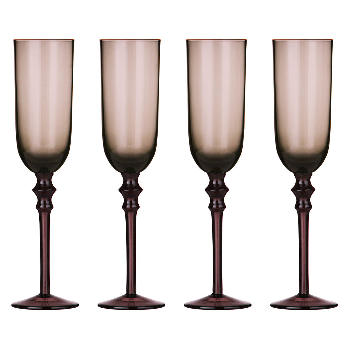 Set Of Four Tessa Purple Champagne Glasses