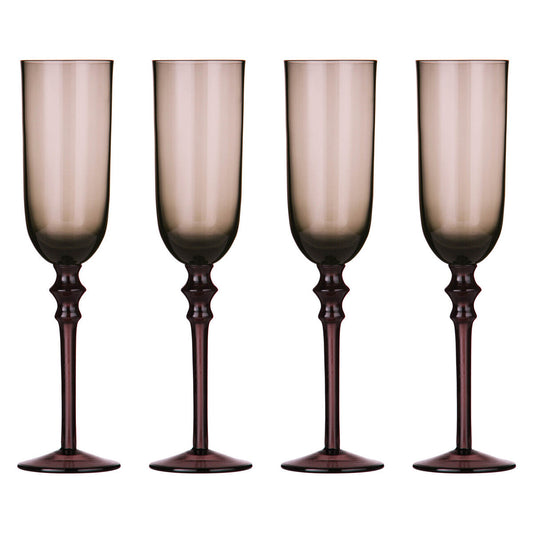 Set Of Four Tessa Purple Champagne Glasses