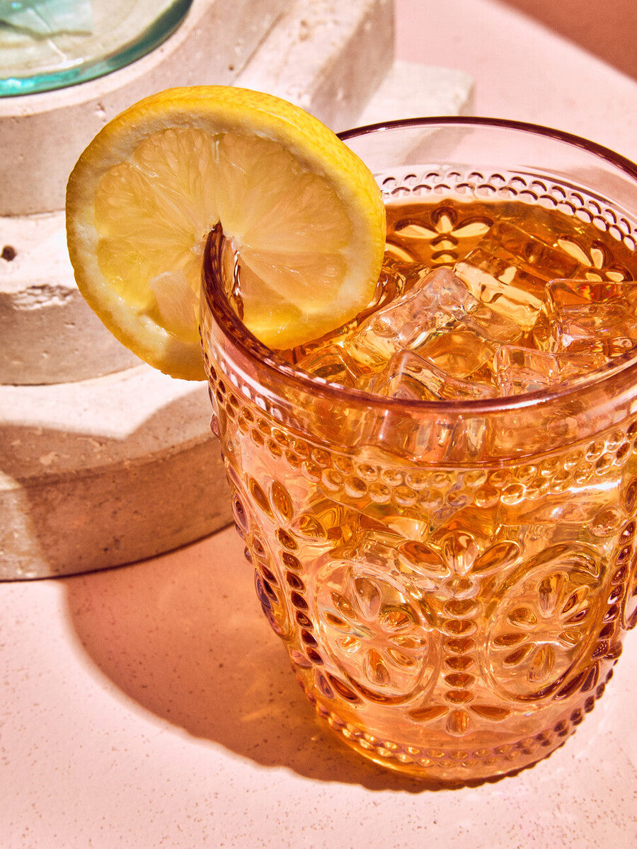Set Of Four Fleur Glass Tumblers
