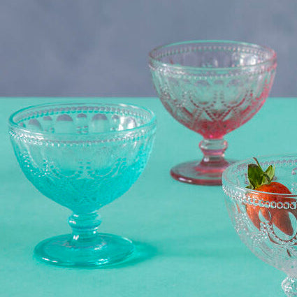 Set of Two Blue Glass Sundae Dishes | Fleur