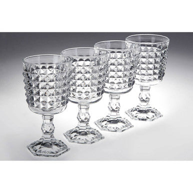 Set Of Four Pyramid Wine Goblets