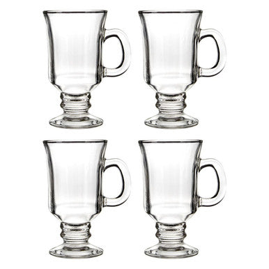 Euri Set of Four 240ml Clear Irish Coffee Glasses
