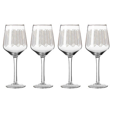 Set Of Four Jazz Wine Glasses