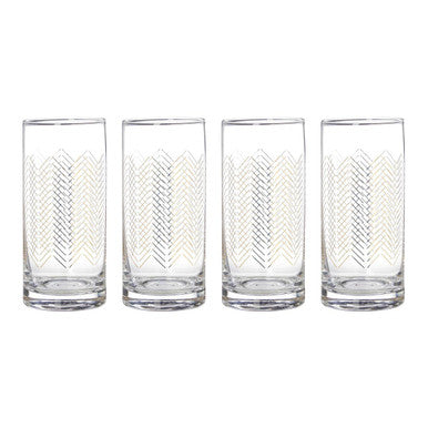 Set Of Four Jazz Highball Glasses