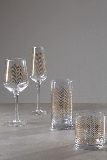 Set Of Four Jazz Highball Glasses