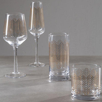 Set Of Four Jazz Tumbler Glasses