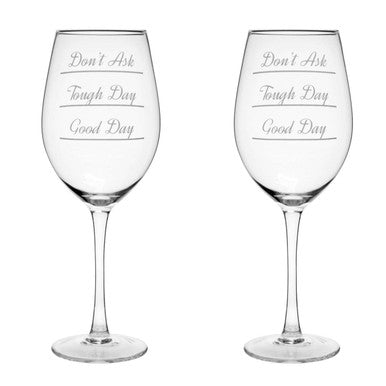 Set of 2 Do Not Ask Large Wine Glasses | Verity