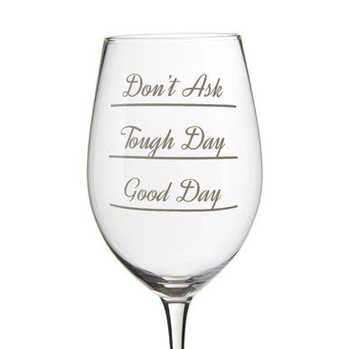 Set of 2 Do Not Ask Large Wine Glasses | Verity