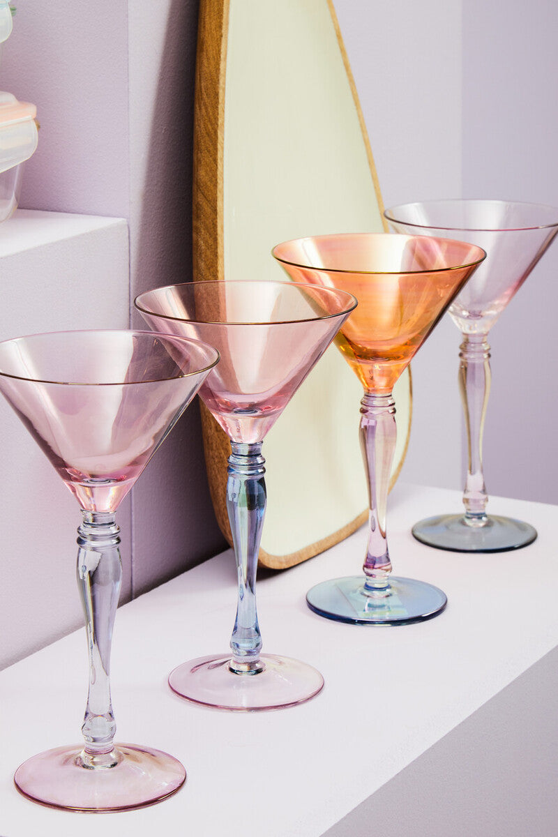 Set of 4 Multicolour Cocktail Glasses | Aurora