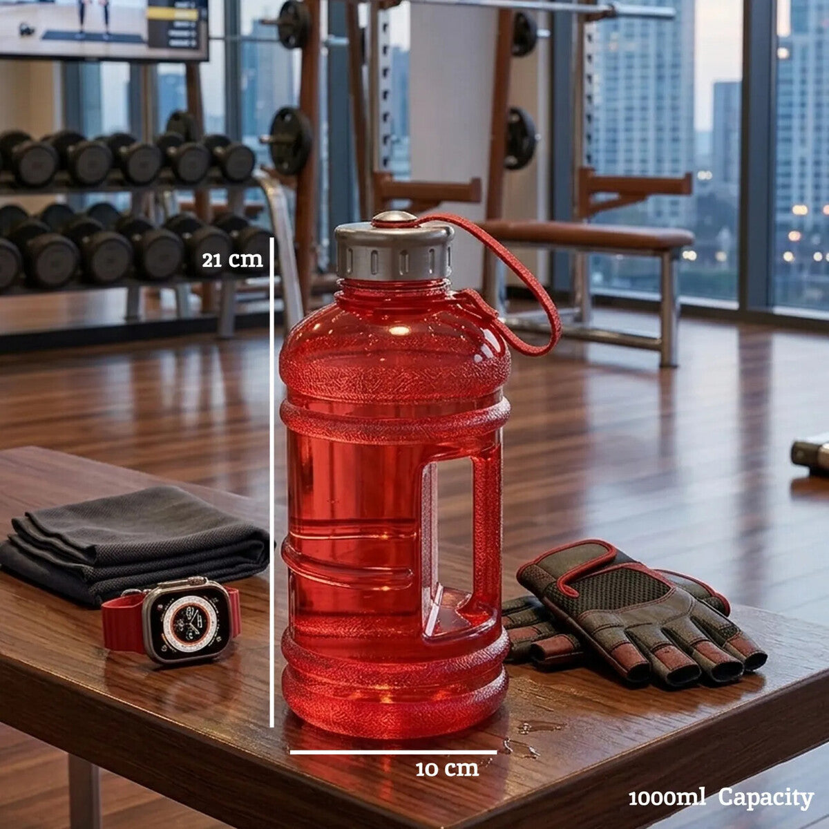 Olly Red 1000ml Sports Drinking Bottle.