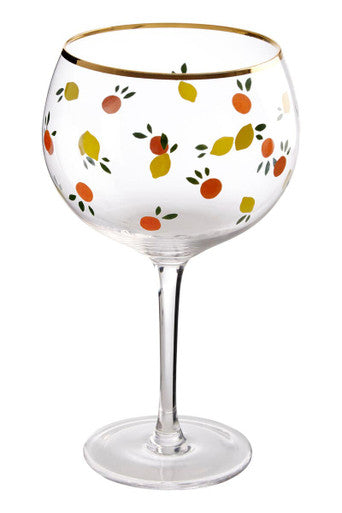 Mila Set Of 2 Citrus Design Gin Glasses