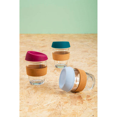 Mimo Glass Mug With Red Silicone Lid