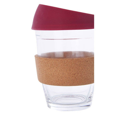 Mimo Glass Mug With Red Silicone Lid
