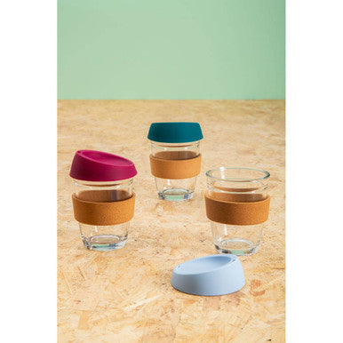 Mimo Glass Mug With Dark Green Silicone Lid