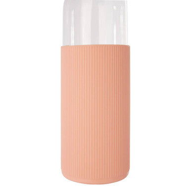 Glass Bottle with Peach Pink Silicone Sleeve | Mimo