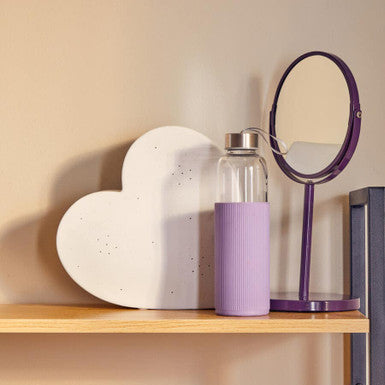 Mimo Glass Bottle With Purple Silicone Sleeve