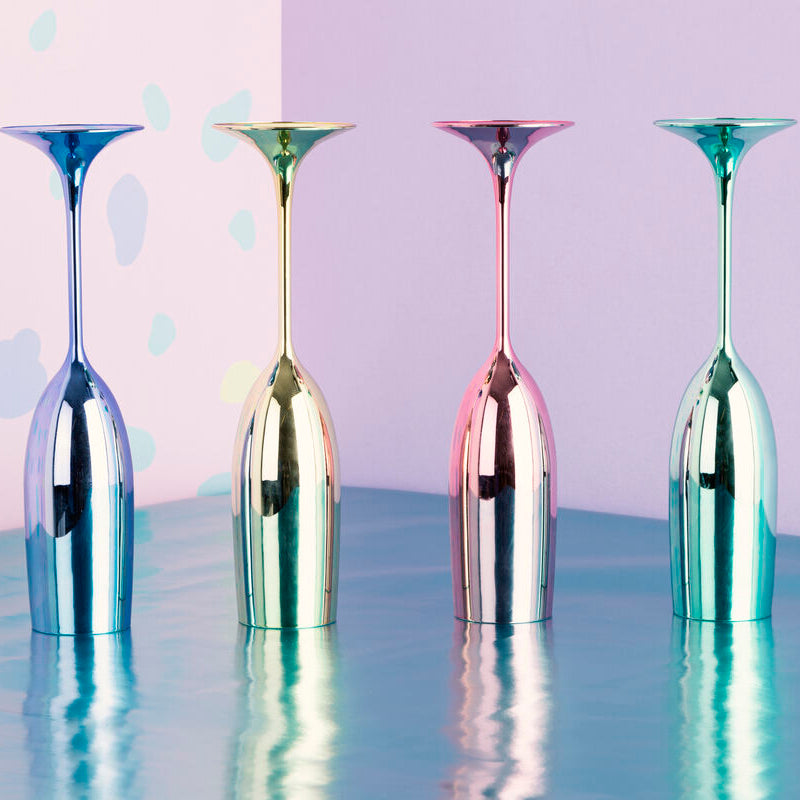 Mimo Set Of 4 Multicolour Champagne Glasses