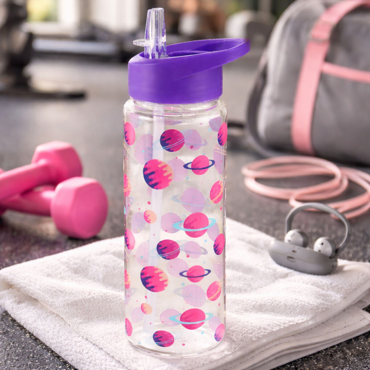 Mimo Kids Purple Space Water Bottle