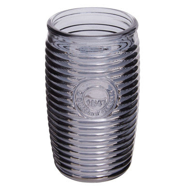 Set of Four Grey Ribbed Glass Tumblers | Dayla