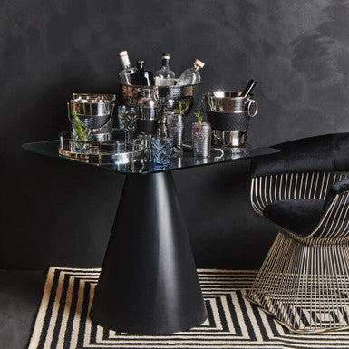 Set of Four Grey Ribbed Glass Tumblers | Dayla