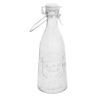 Embossed Glass Bottle Set with Four Glasses | Dayla