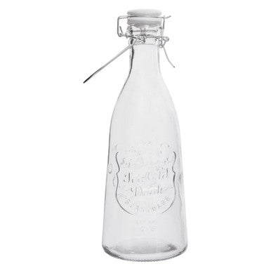 Embossed Glass Bottle Set with Four Glasses | Dayla