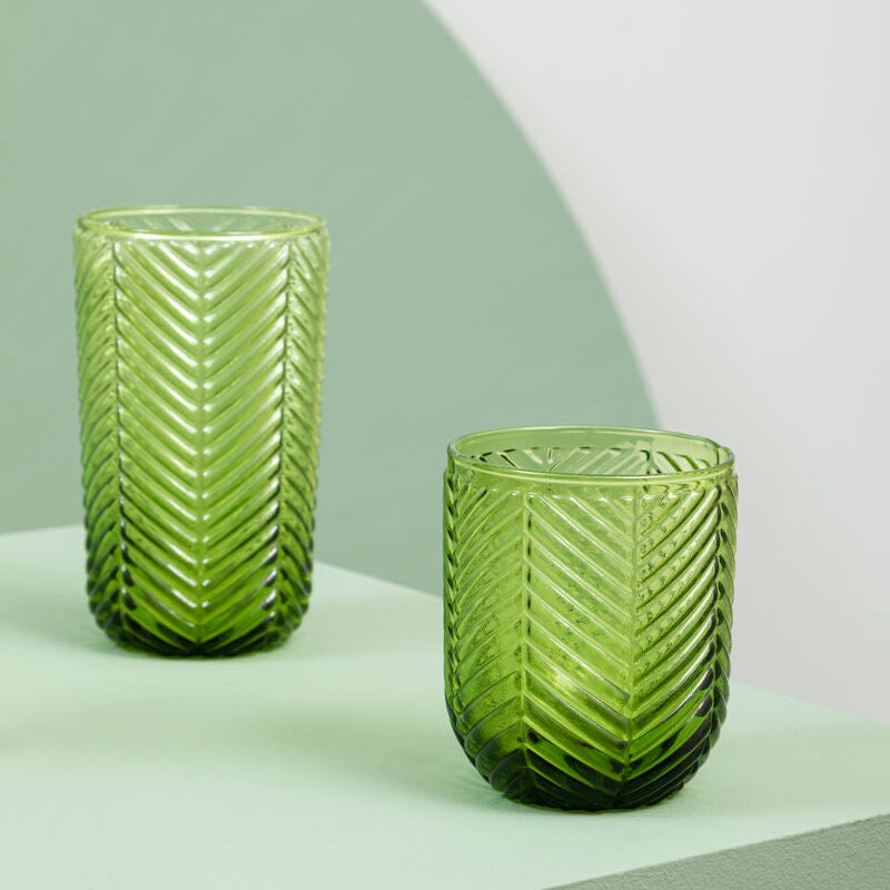 Fleur Set Of Four Green Tumblers
