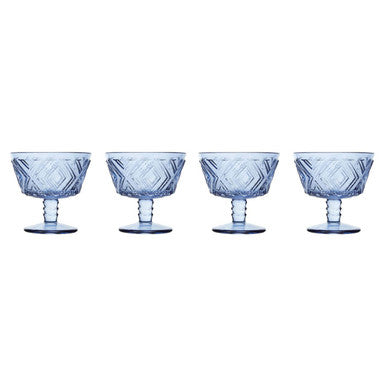 Fleur Set Of Four Blue Dessert Dishes
