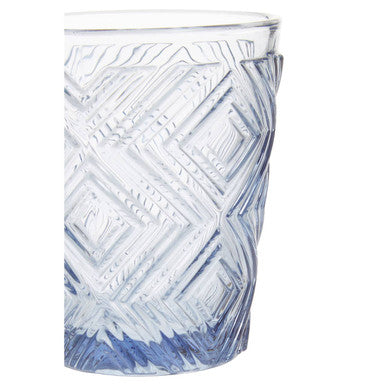 Set of Four Embossed Blue Tumblers | Fleur