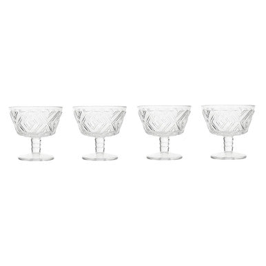 Set of 4 Glass Dessert Bowls | Fleur