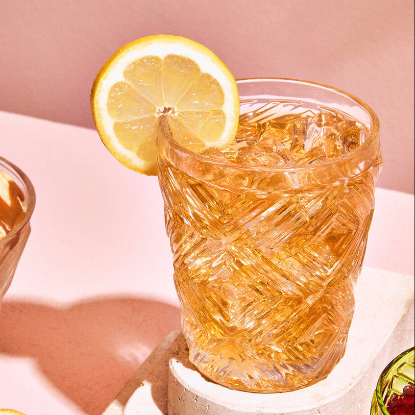 Fleur Set Of Four Clear Glass Tumblers