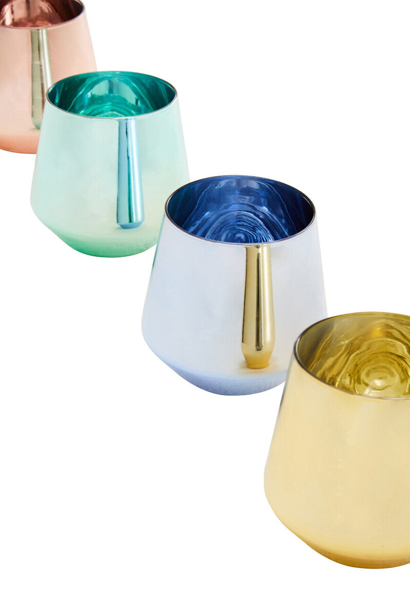 Set of Four Glass Tumblers in Assorted Colours | Aurora