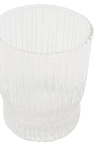 Juno Ribbed Glass And Jug Three Piece Set