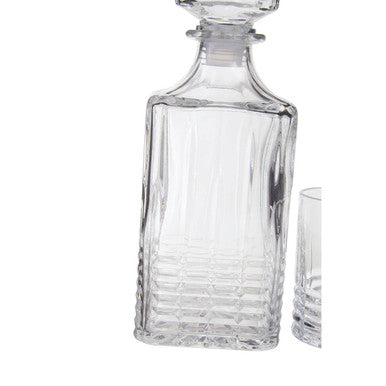 Dayla Ribbed Pattern Decanter With Four Glasses