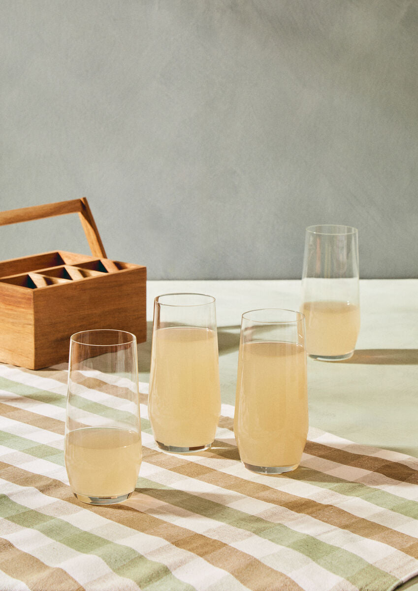 Set Of 4 Crystal High Ball Glasses | Ada
