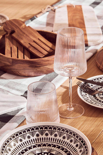 Eldon Set of Four Ribbed Wine Glasses 430ml