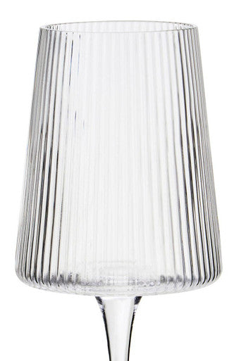Eldon Set of Four Ribbed Wine Glasses 430ml