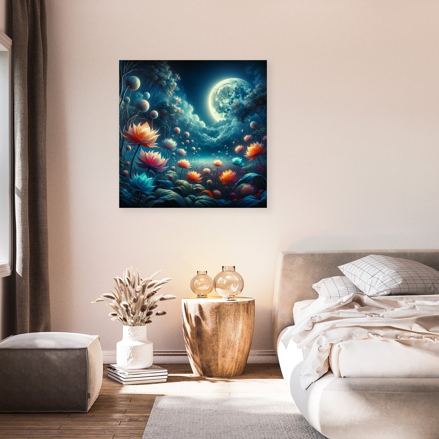 Mystic Moonlight Garden Canvas