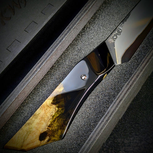 140mm Stainless San-Mai Knife | Handmade Outdoor Knives