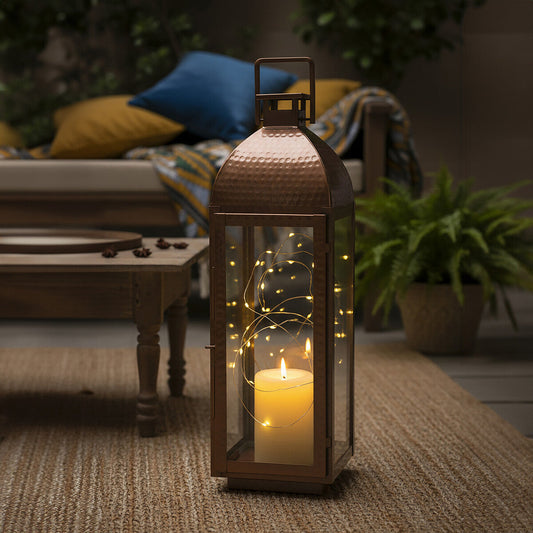 Ravi Large Lantern with Copper Finish