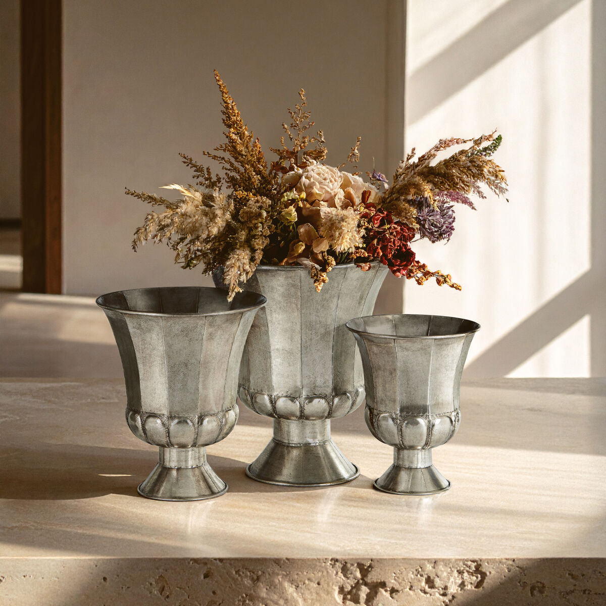 Reza Oversized Antique Planters   Set Of 3