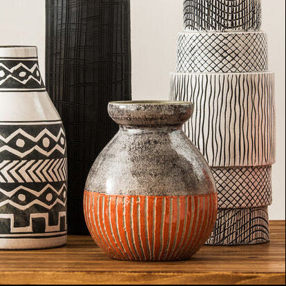 Nova Orange Earthenware Vase