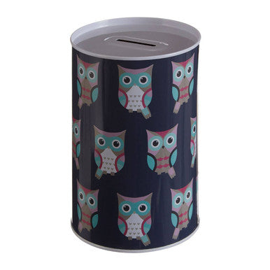 Large Money Tin | Happy Owls