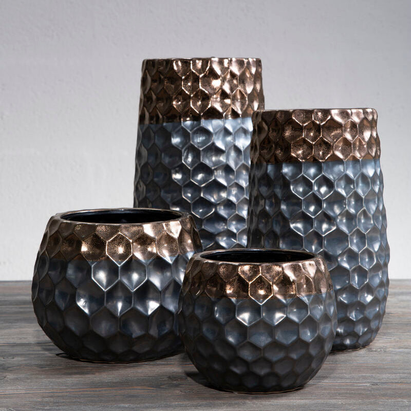 Galaxy Large Ceramic Vase with Metallic Finish